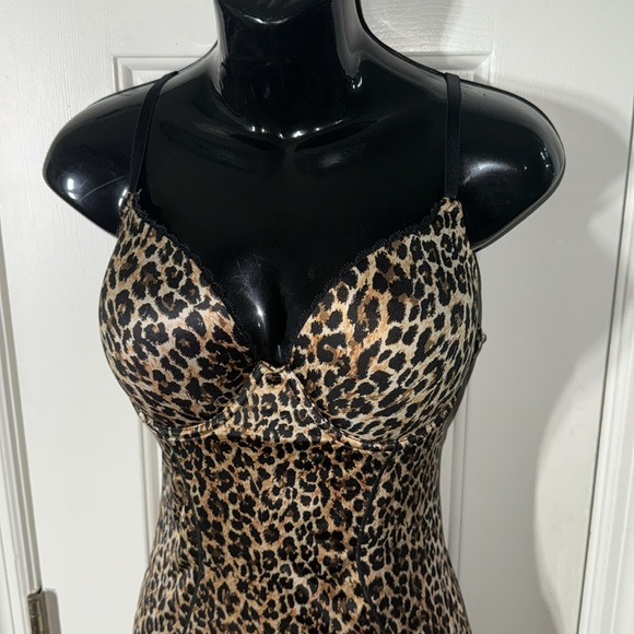 Sweet Nothings Leopard Print Shapewear Mini Dress Bodycon Tight Sexy Size 36C - Picture 2 of 7